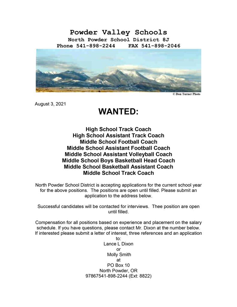 Coaching positions